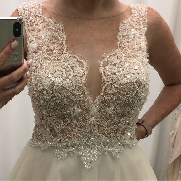 Ella Rosa Beaded Tulle Wedding Gown - Picture 3 of 8